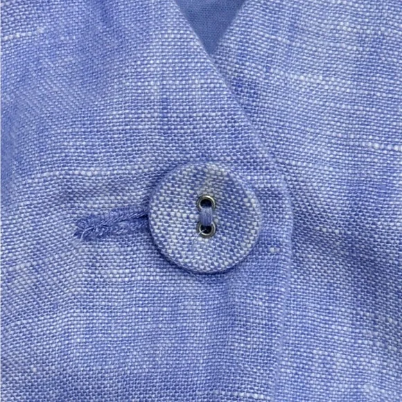 NWT Quince 100% European Linen Vest Top Button Front V-Neck Light Blue Size S - Picture 7 of 7
